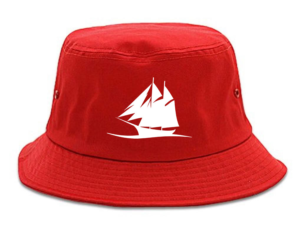 Pirate Ship Chest Bucket Hat Red