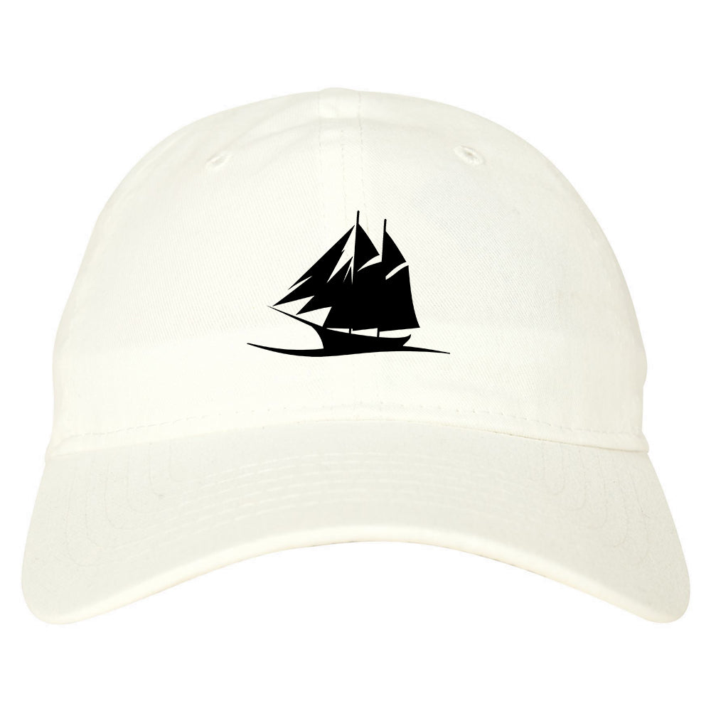 Pirate Ship Chest Dad Hat Baseball Cap White