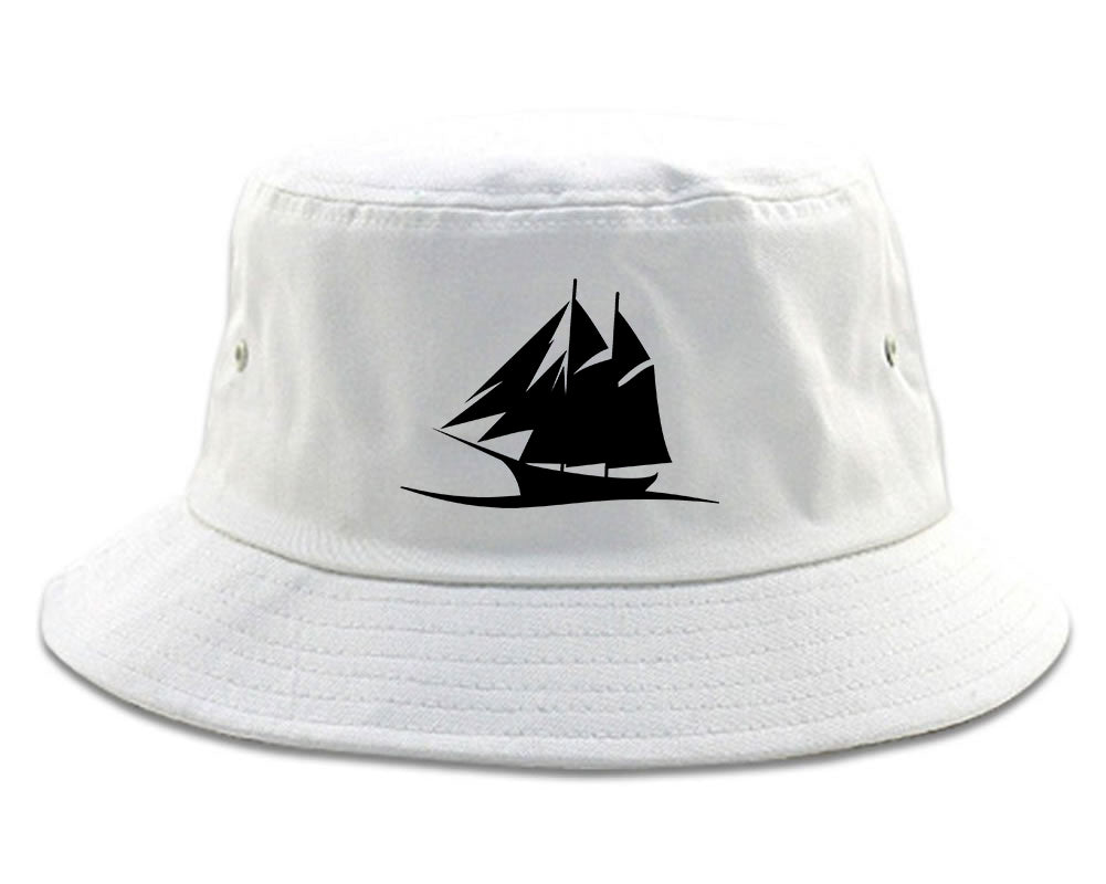 Pirate Ship Chest Bucket Hat White