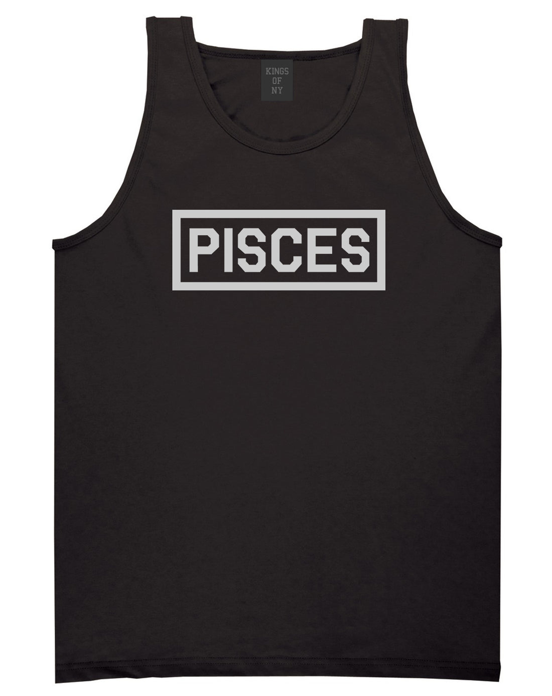 Pisces Horoscope Sign Mens Black Tank Top Shirt by KINGS OF NY