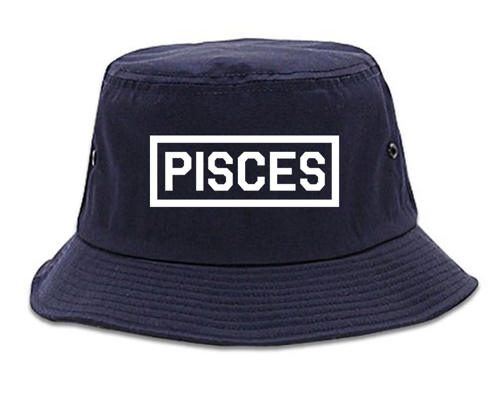 Pisces_Horoscope_Sign Navy Blue Bucket Hat