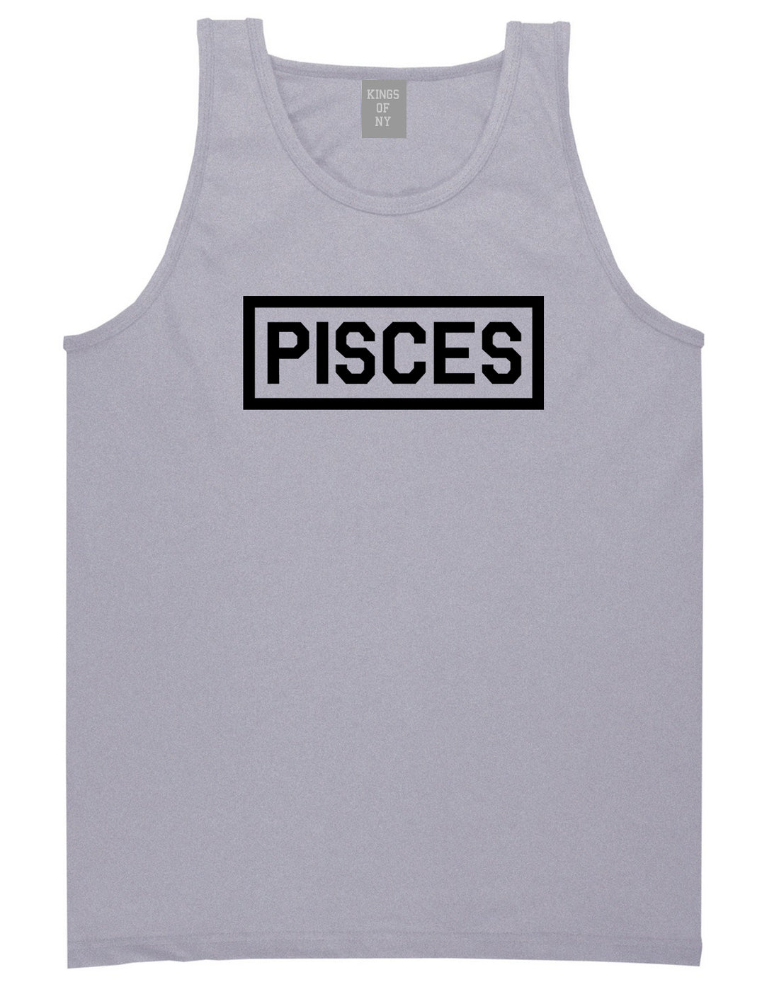 Pisces Horoscope Sign Mens Grey Tank Top Shirt by KINGS OF NY