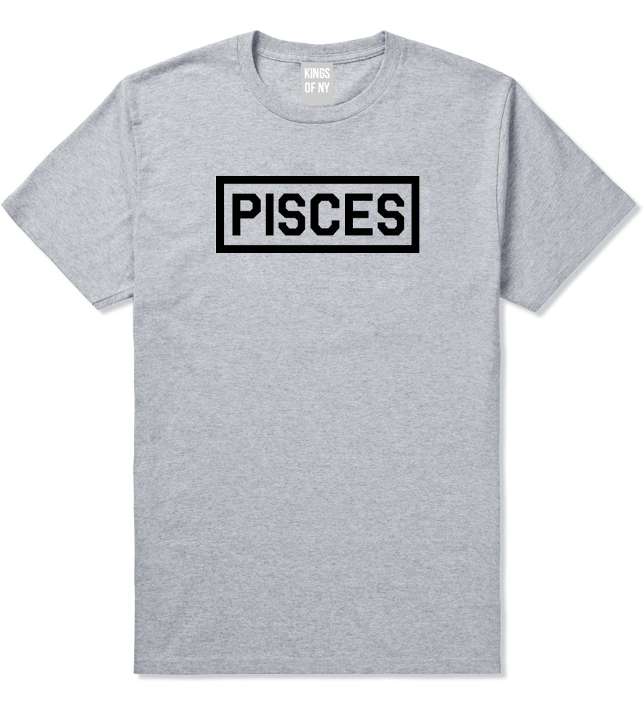 Pisces Horoscope Sign Mens Grey T-Shirt by KINGS OF NY