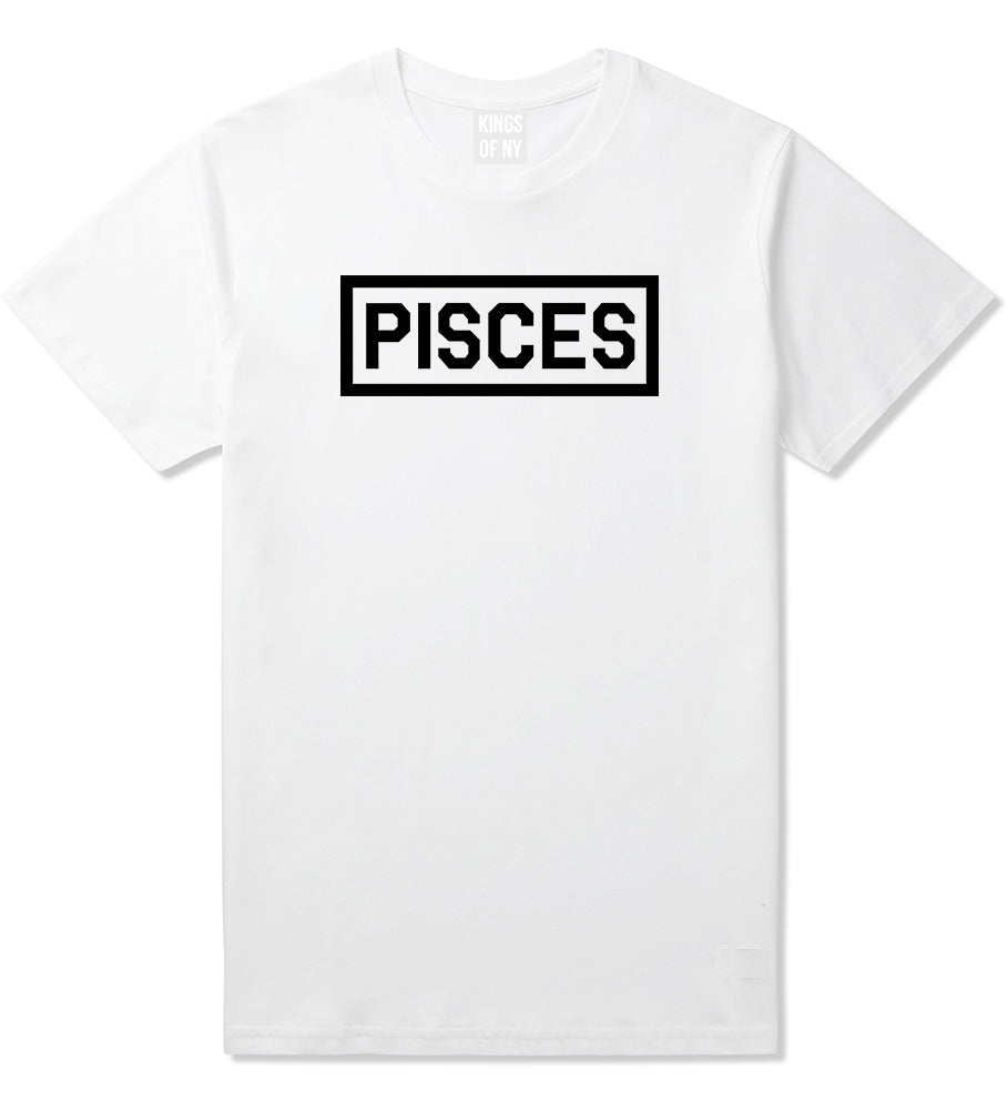Pisces Horoscope Sign Mens White T-Shirt by KINGS OF NY