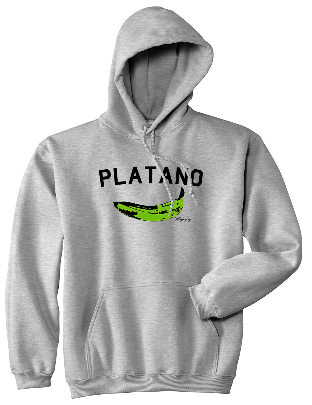 Platano Dominican Artwork DR Mens Pullover Hoodie Grey