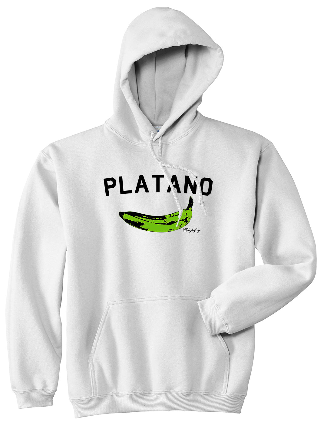 Platano Dominican Artwork DR Mens Pullover Hoodie White