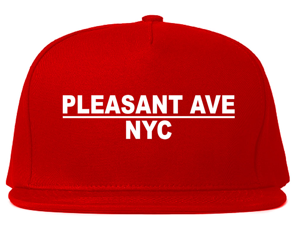 Pleasant Ave NYC New York Mens Snapback Hat Red