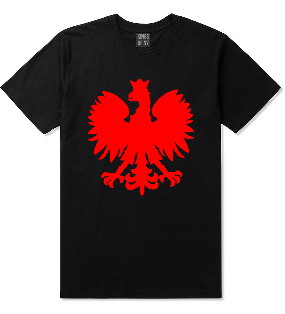 Poland Eagle Polish Pride Polska Big Mens T-Shirt Black
