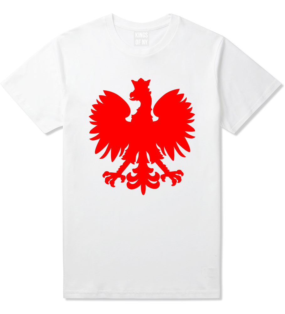 Poland Eagle Polish Pride Polska Big Mens T-Shirt White