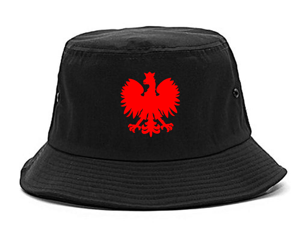 Poland Eagle Polish Pride Polska Chest Mens Bucket Hat Black
