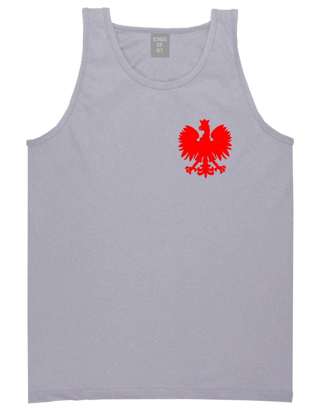 Poland Eagle Polish Pride Polska Chest Mens Tank Top T-Shirt Grey