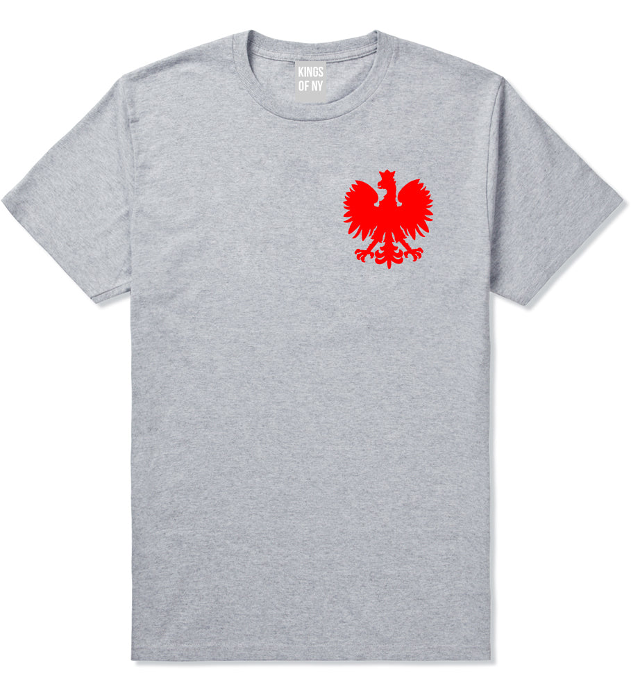 Poland Eagle Polish Pride Polska Chest Mens T-Shirt Grey