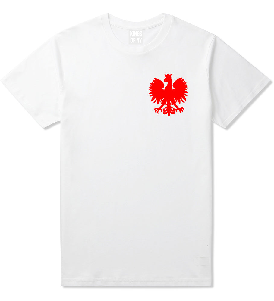 Poland Eagle Polish Pride Polska Chest Mens T-Shirt White