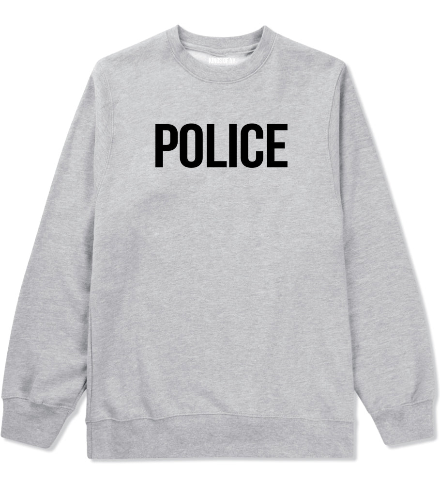 Police Uniform Cop Costume Mens Crewneck Sweatshirt Grey by Kings Of NY