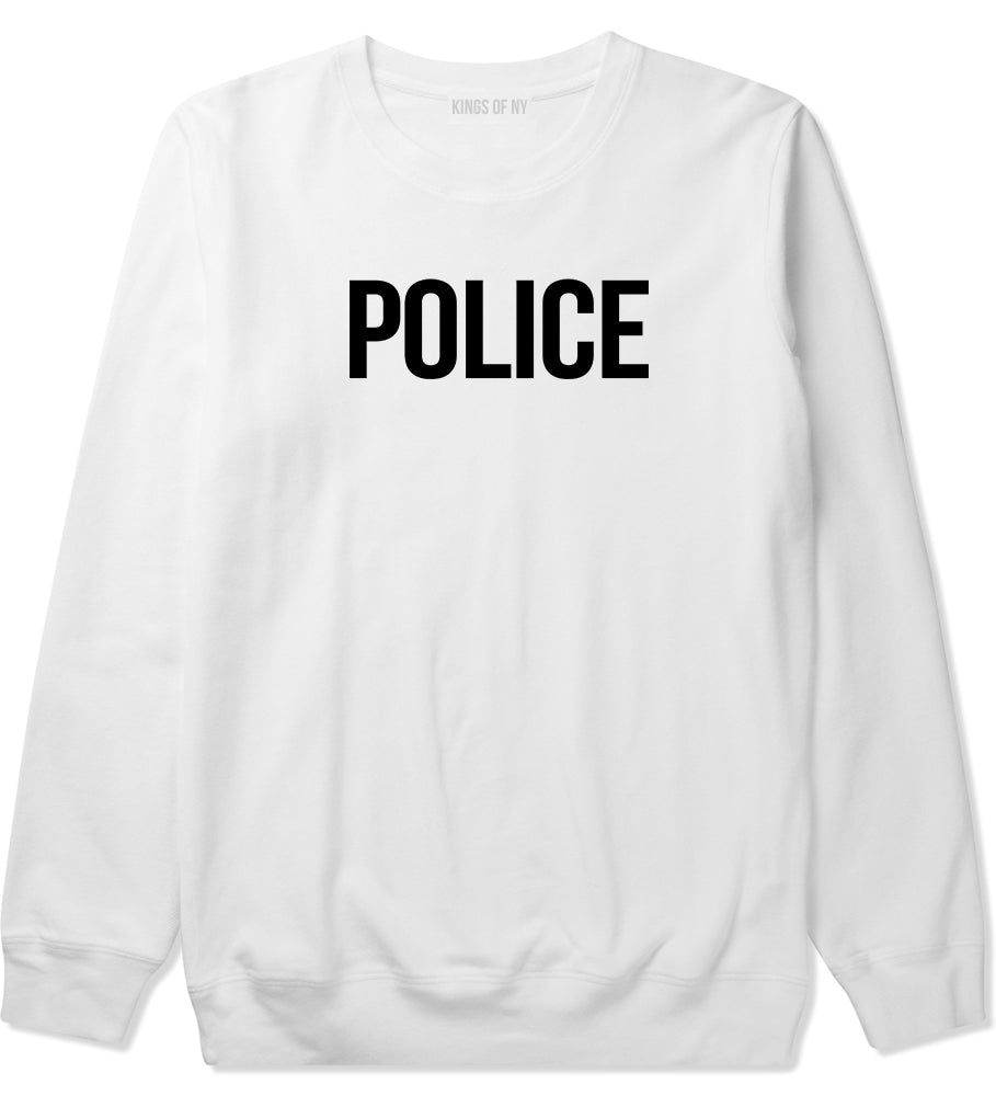 Police Uniform Cop Costume Mens Crewneck Sweatshirt White by Kings Of NY