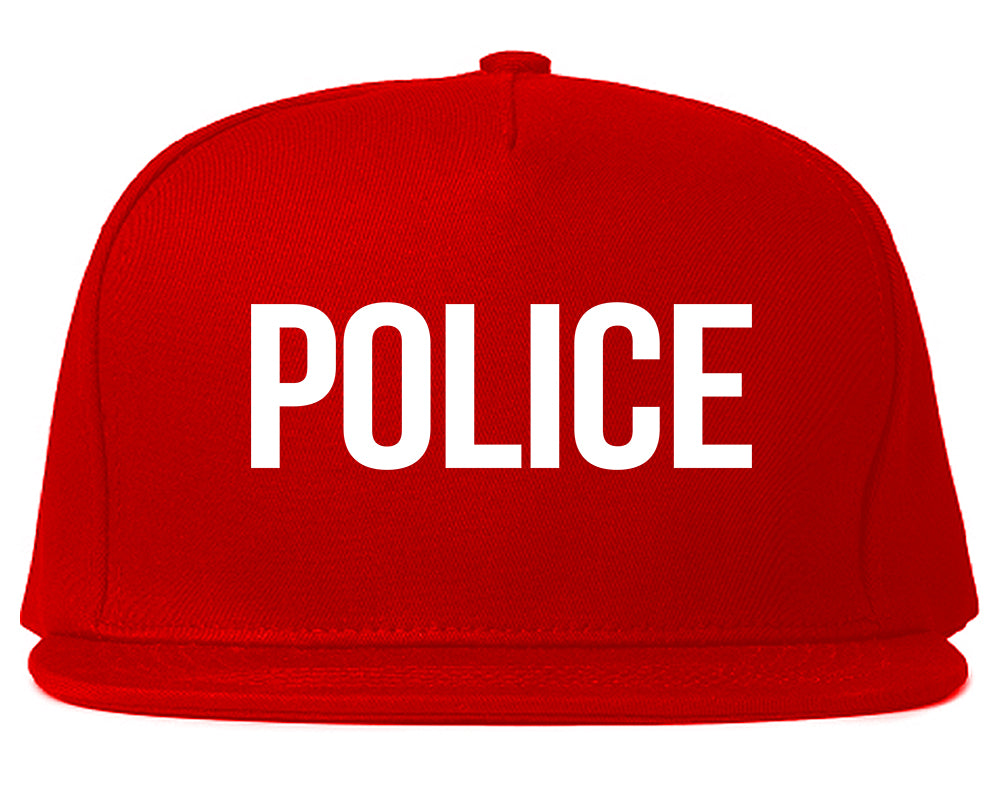 Police Uniform Cop Costume Mens Snapback Hat Red