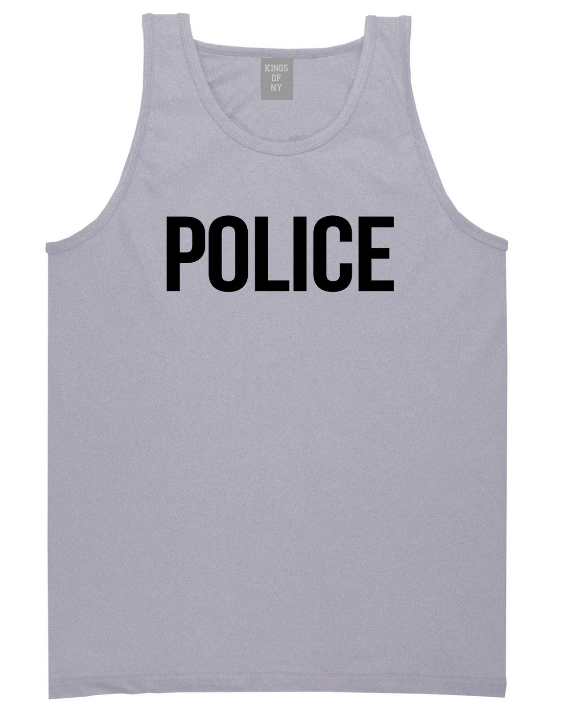 Police Uniform Cop Costume Mens Tank Top Shirt Grey by Kings Of NY