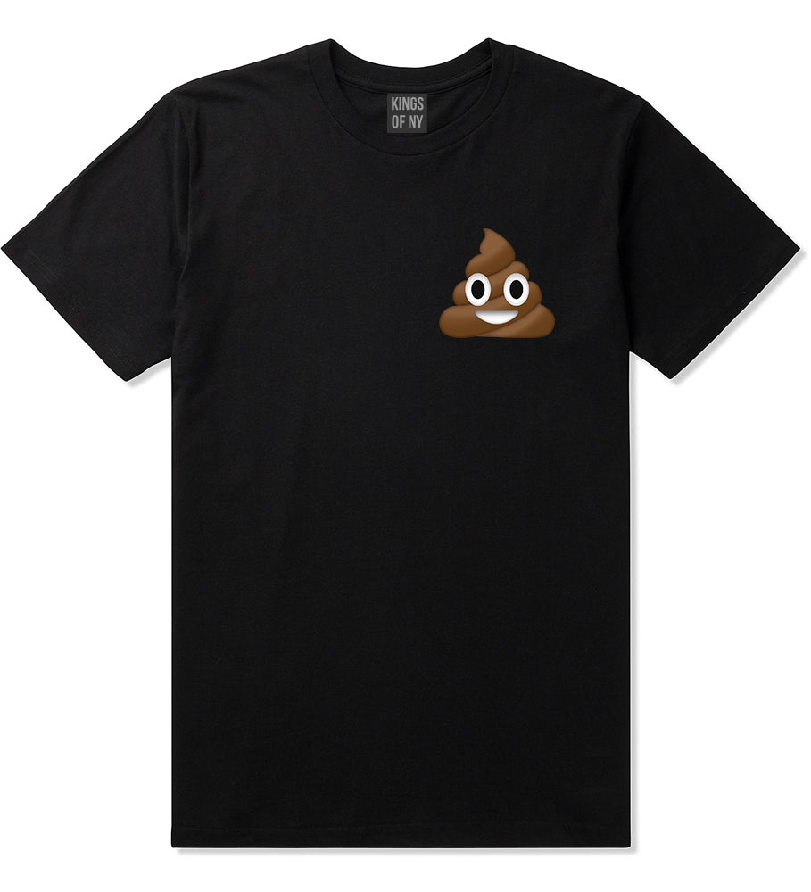 Poop_Emoji_Chest Mens Black T-Shirt by Kings Of NY