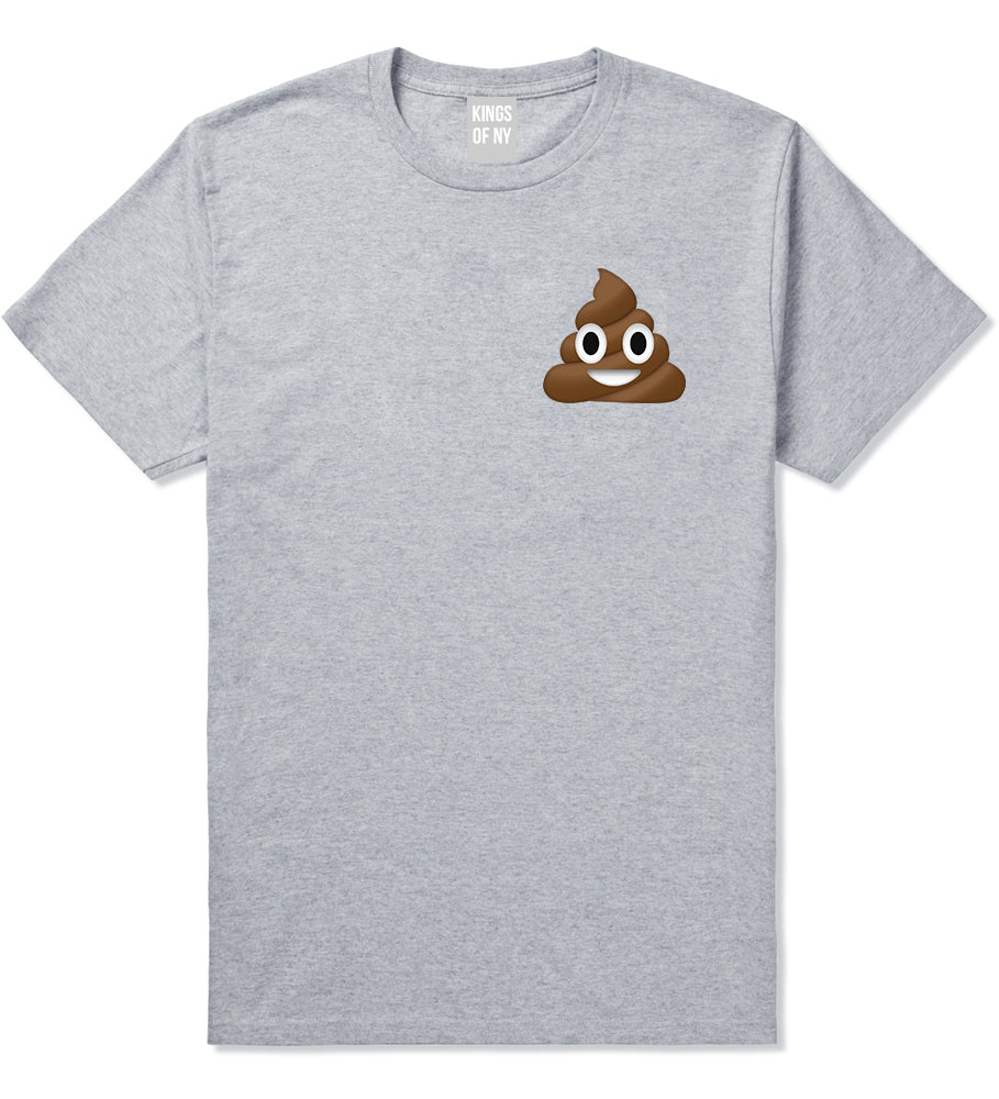 Poop_Emoji_Chest Mens Grey T-Shirt by Kings Of NY
