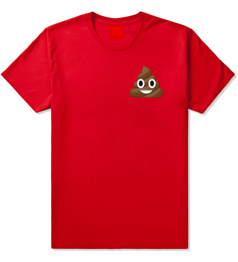 Poop_Emoji_Chest Mens Red T-Shirt by Kings Of NY