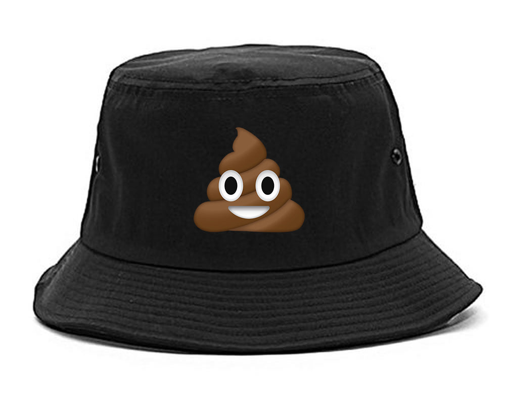 Poop_Emoji_Chest Mens Black Bucket Hat by Kings Of NY