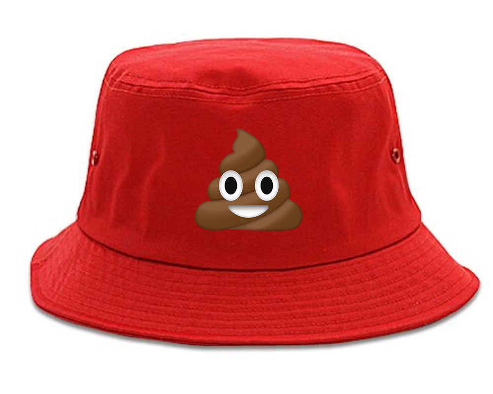 Poop_Emoji_Chest Mens Red Bucket Hat by Kings Of NY
