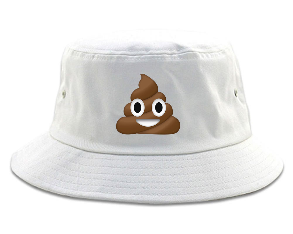 Poop_Emoji_Chest Mens White Bucket Hat by Kings Of NY