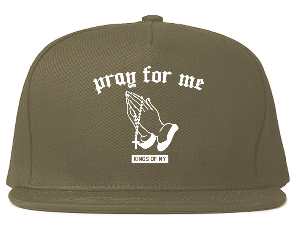 Pray For Me Mens Snapback Hat Grey