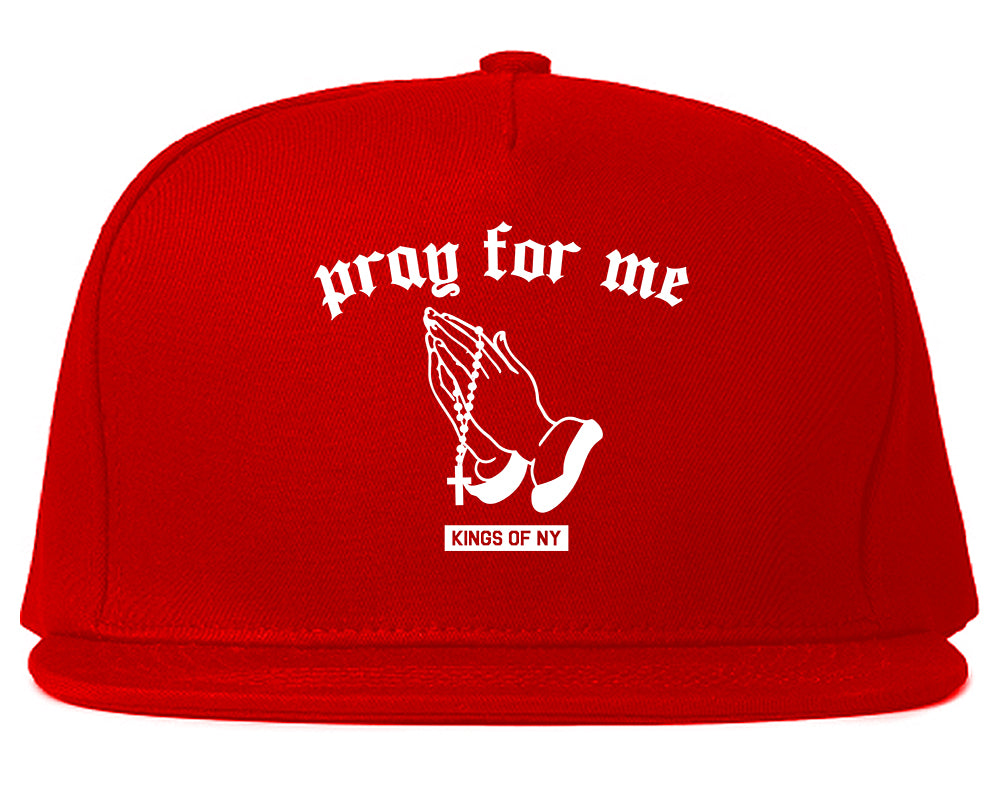 Pray For Me Mens Snapback Hat Red