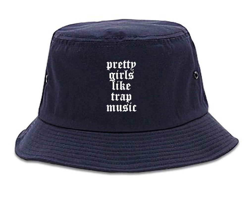 Pretty Girls Like Trap Music Mens Bucket Hat Navy Blue