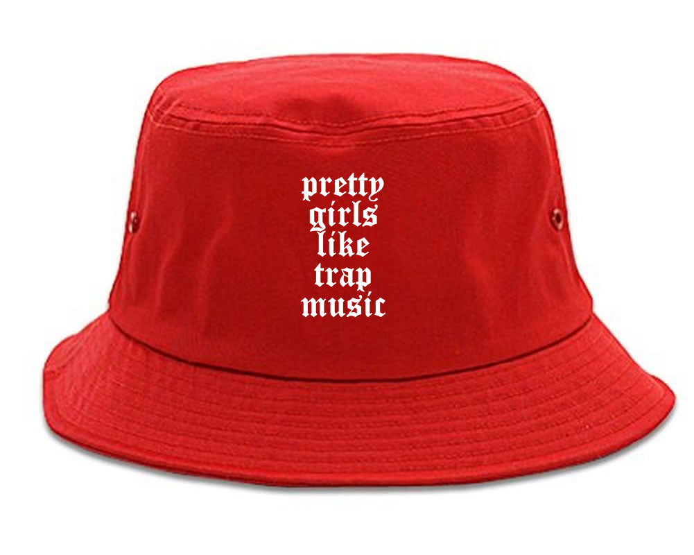 Pretty Girls Like Trap Music Mens Bucket Hat Red