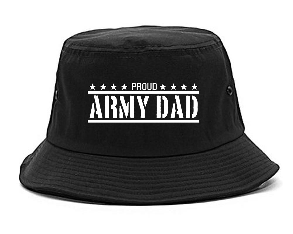 Proud Army Dad Military Mens Bucket Hat Black