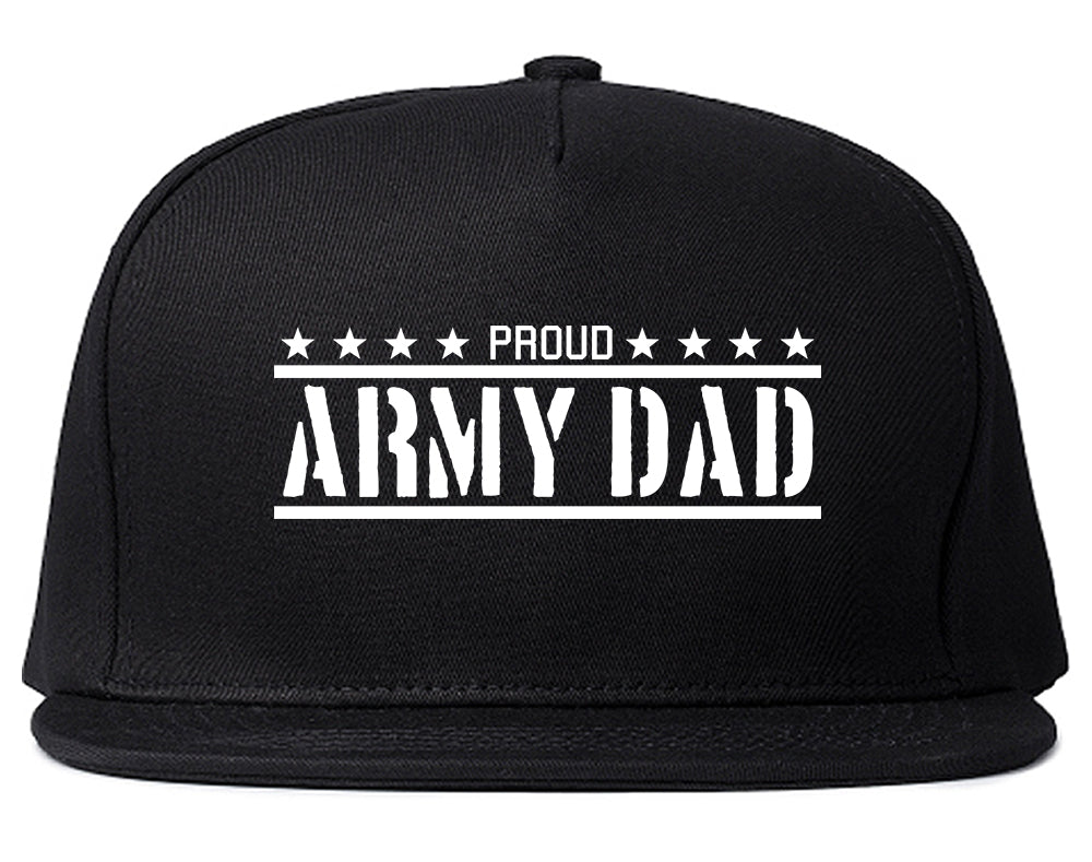 Proud Army Dad Military Mens Snapback Hat Black