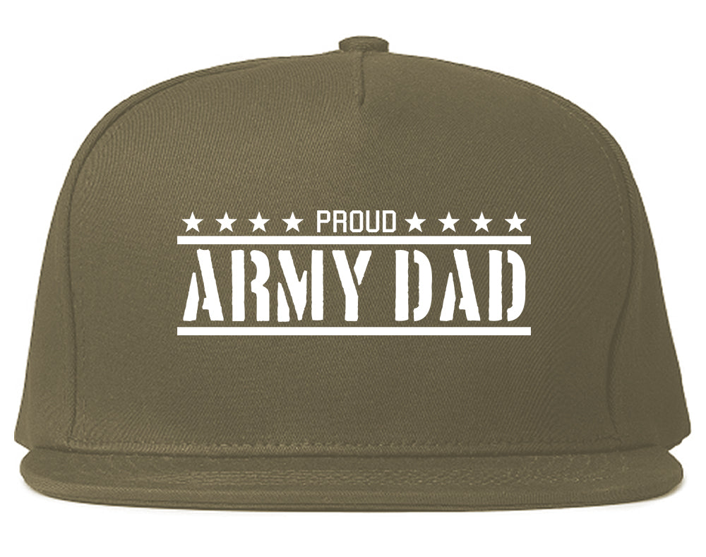 Proud Army Dad Military Mens Snapback Hat Grey