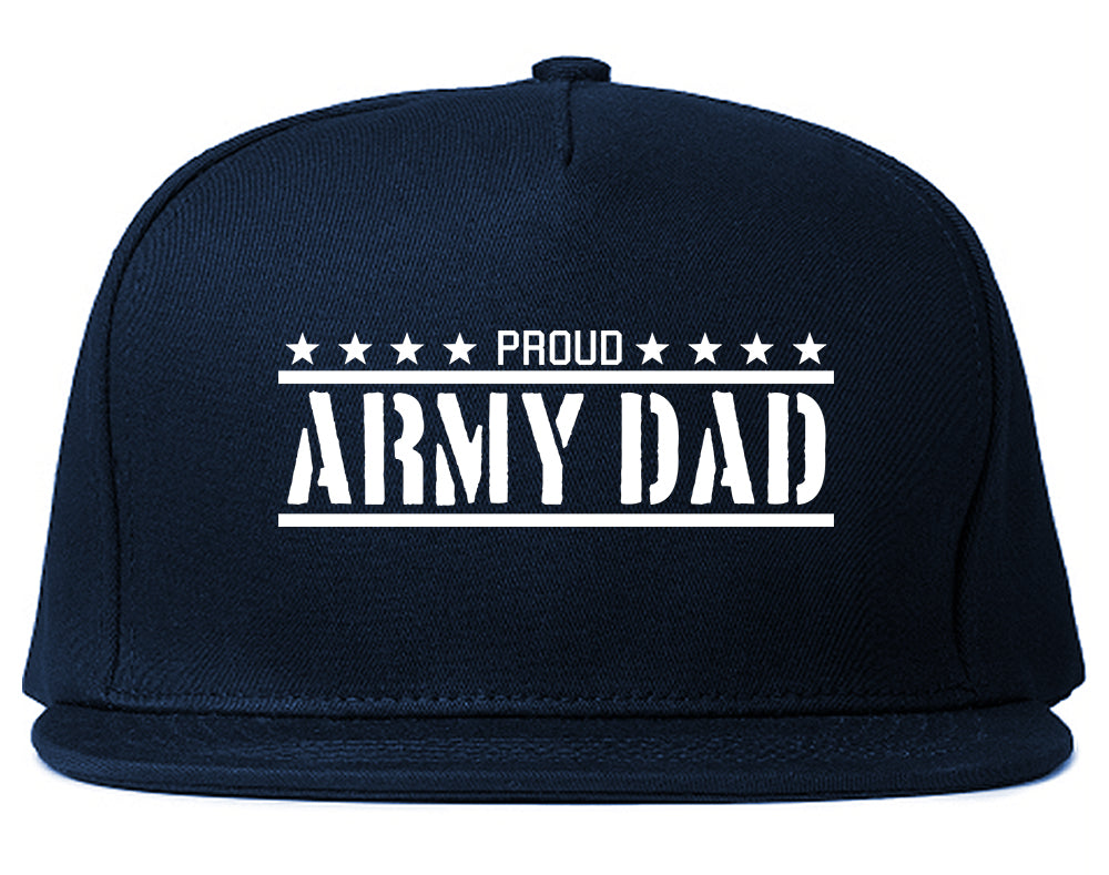 Proud Army Dad Military Mens Snapback Hat Navy Blue