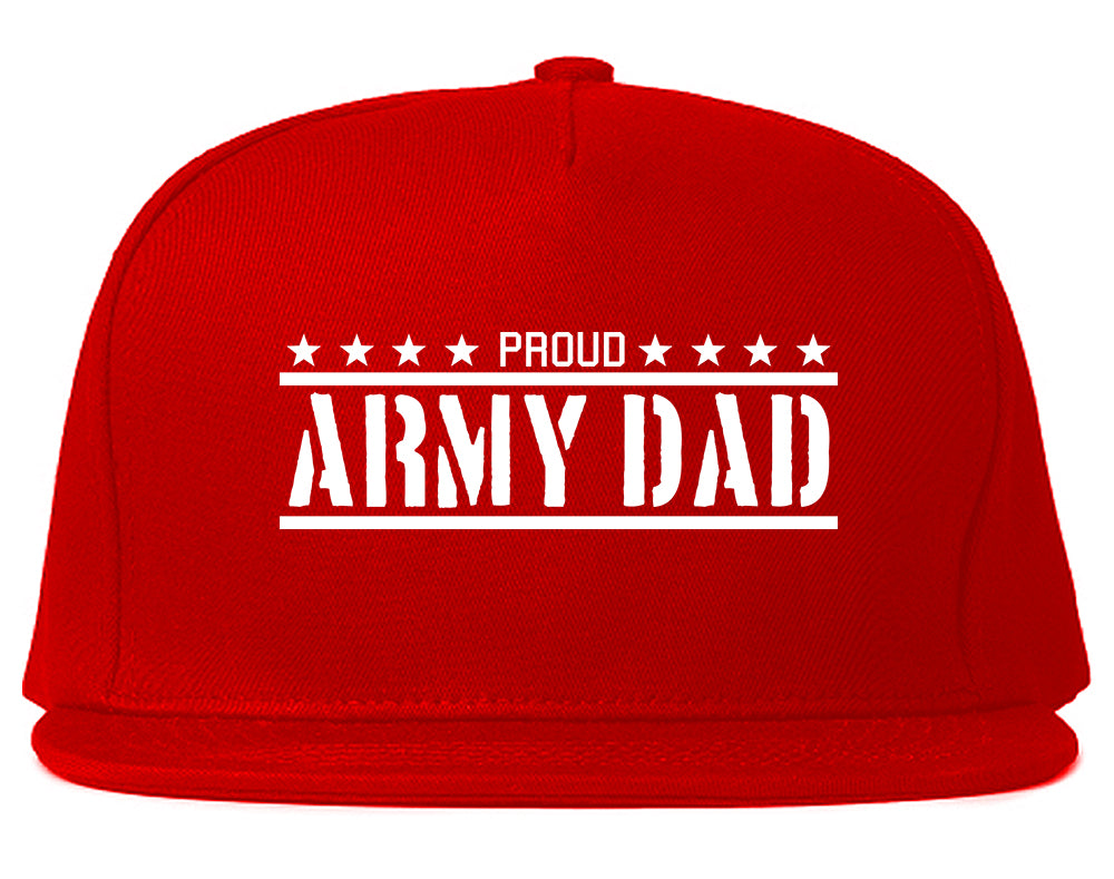 Proud Army Dad Military Mens Snapback Hat Red