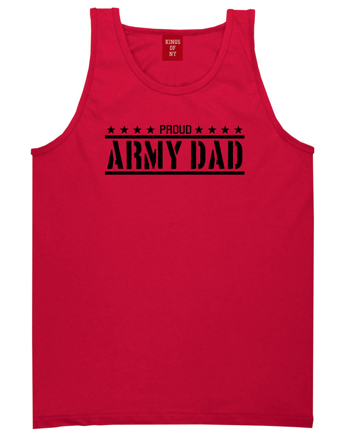 Proud Army Dad Military Mens Tank Top Shirt Red by Kings Of NY