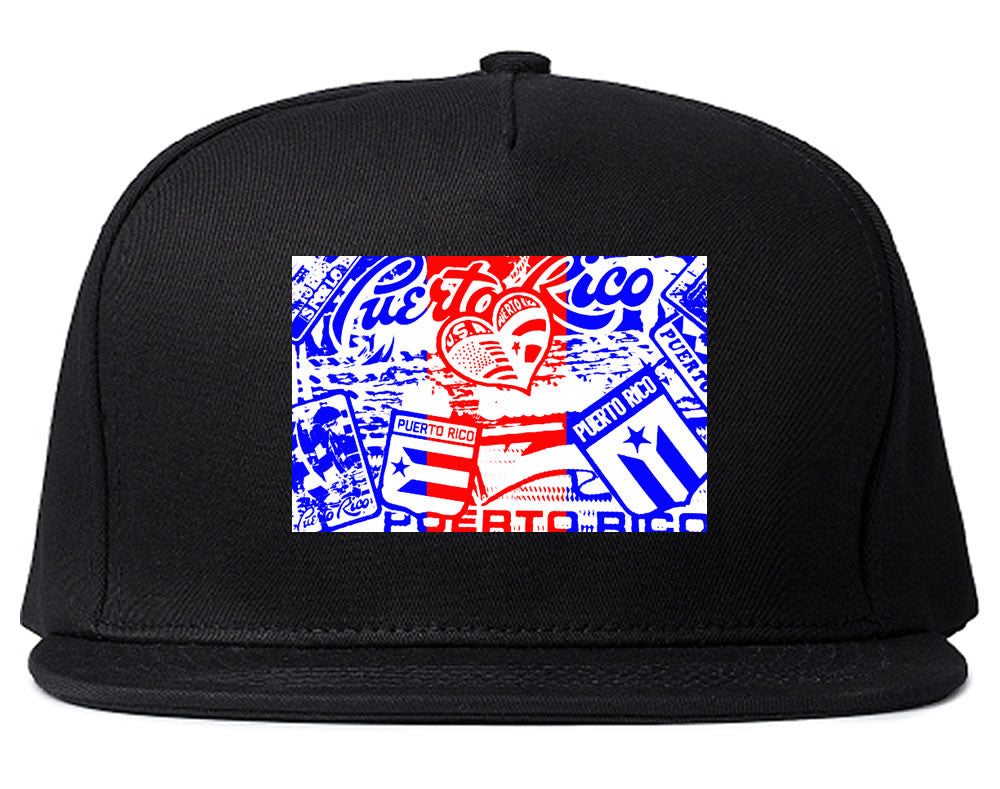 Puerto Rico Red Blue Flag Snapback Hat