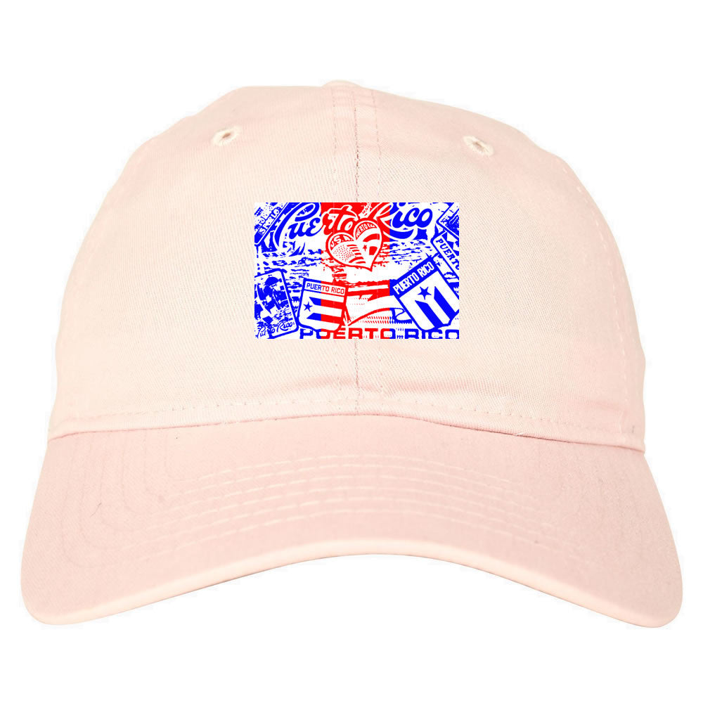 Puerto Rico Red Blue Flag Dad Hat Cap