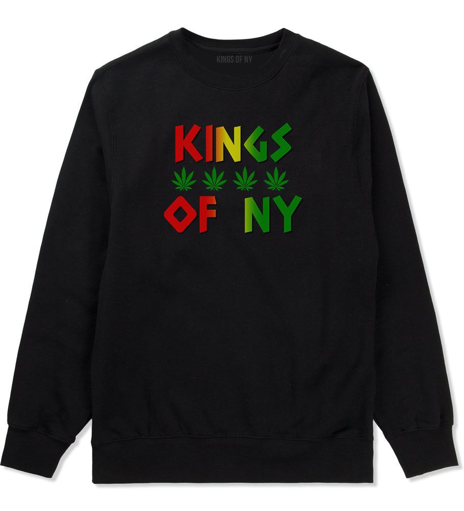 Puff Puff Pass Mens Crewneck Sweatshirt Black by Kings Of NY