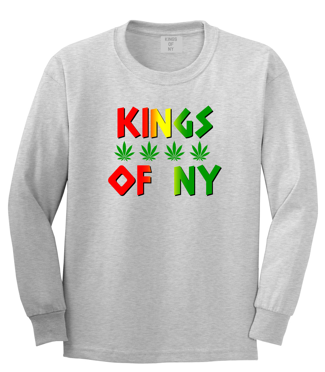 Puff Puff Pass Mens Long Sleeve T-Shirt Grey by Kings Of NY