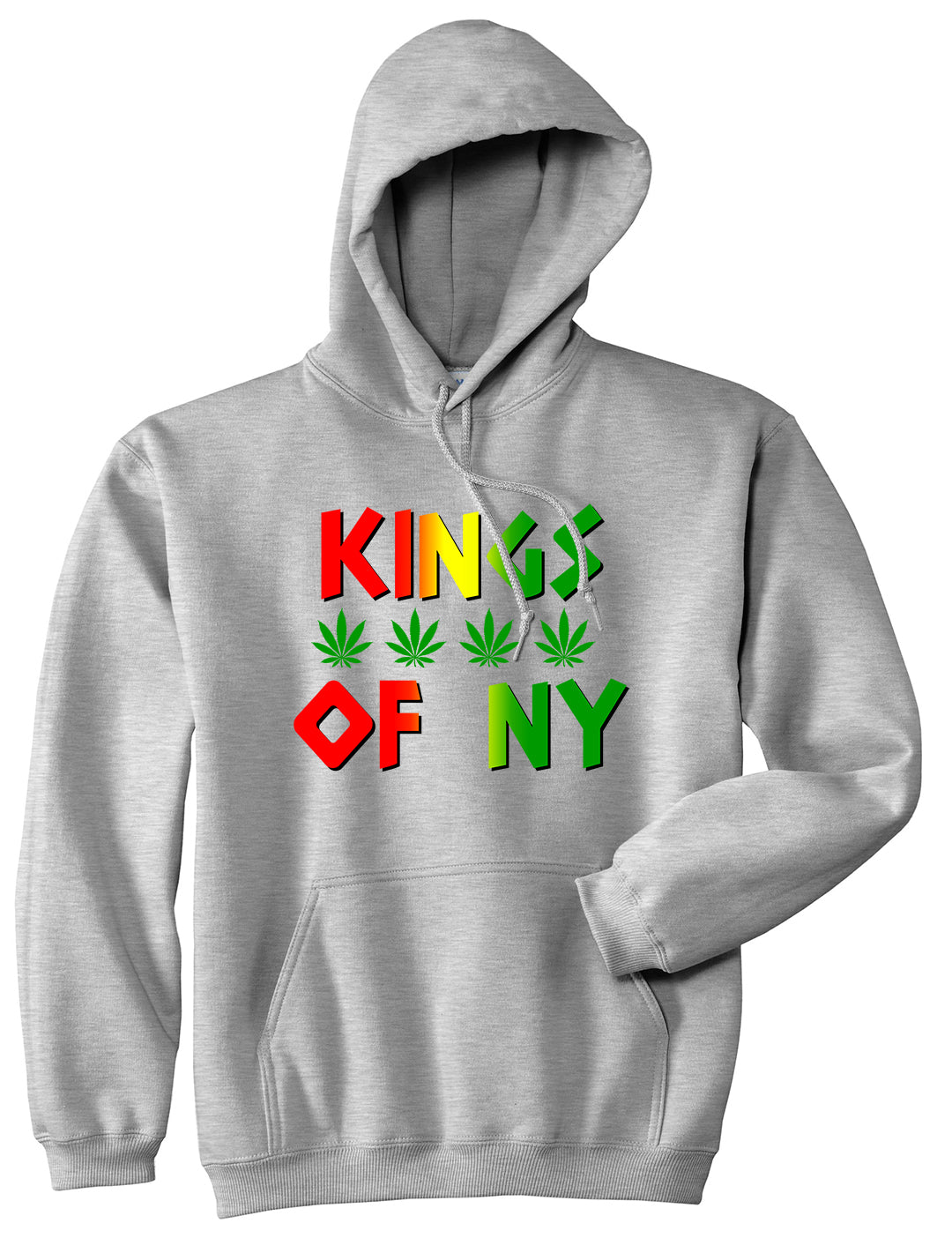 Puff Puff Pass Mens Pullover Hoodie Grey by Kings Of NY