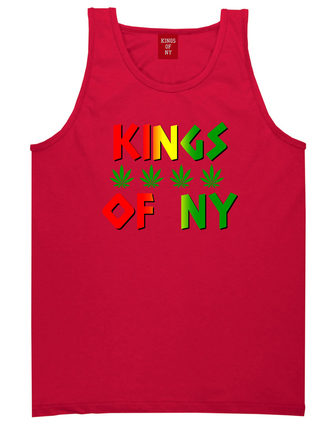 Puff Puff Pass Mens Tank Top Shirt Red by Kings Of NY