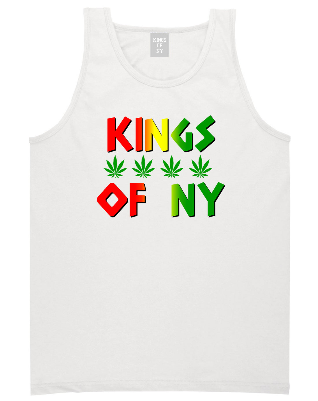 Puff Puff Pass Mens Tank Top Shirt White by Kings Of NY