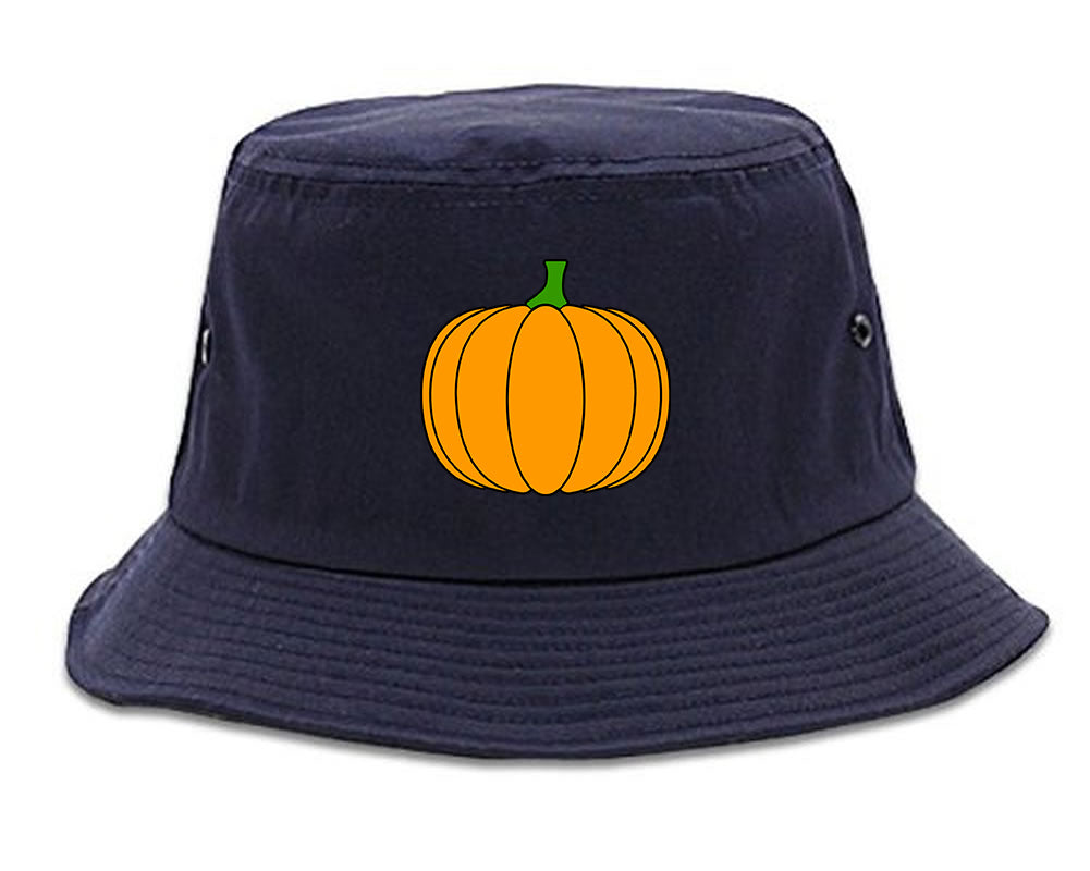 Pumpkin Fall Chest Mens Bucket Hat Navy Blue