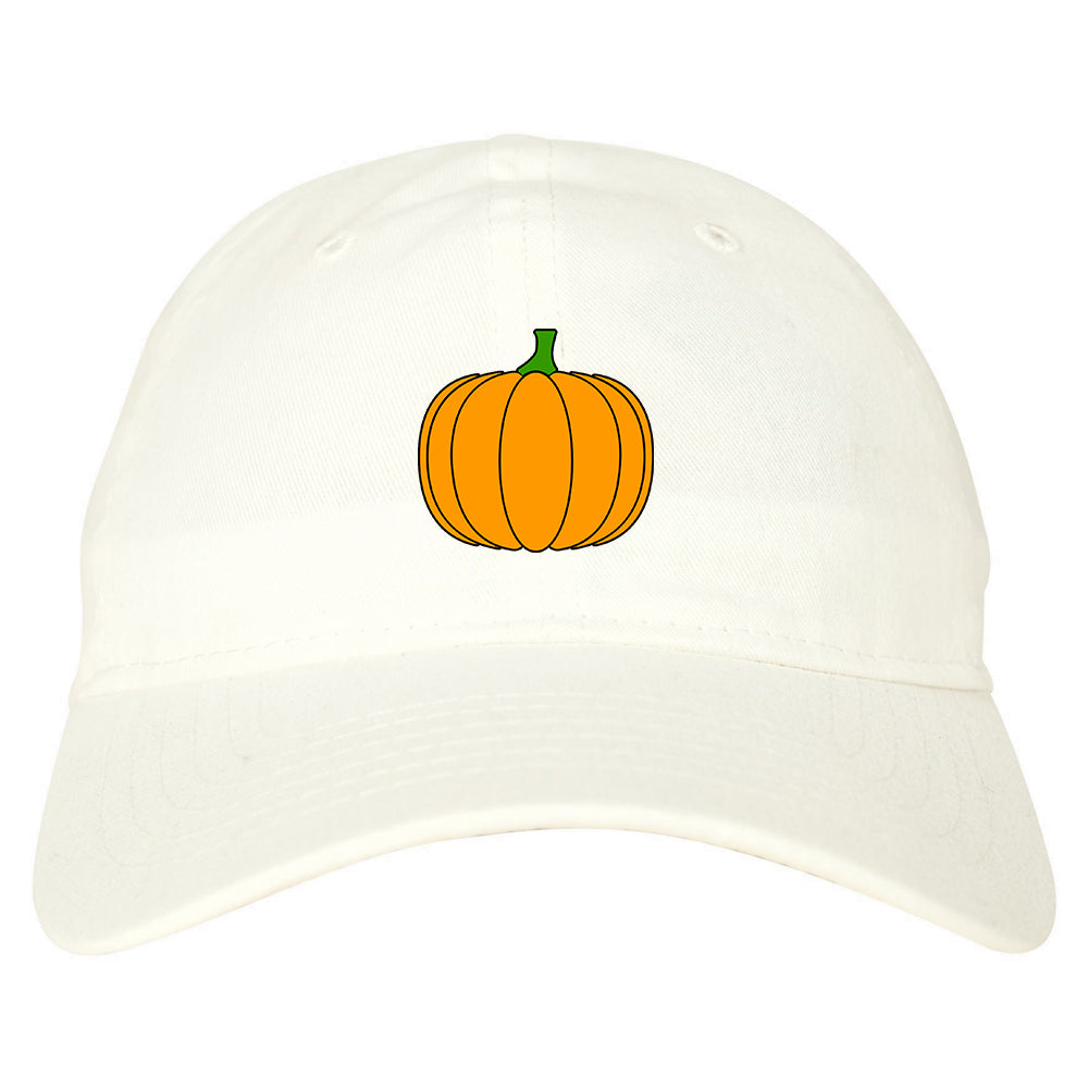 Pumpkin Fall Chest Mens Dad Hat White