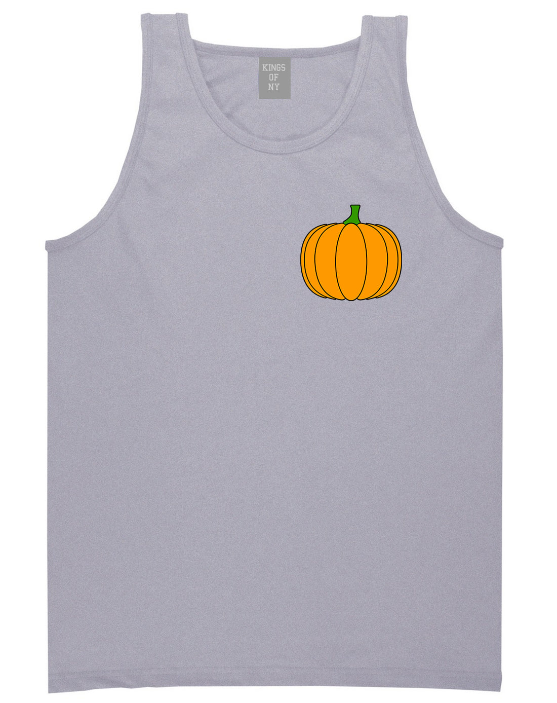 Pumpkin Fall Chest Mens Tank Top T-Shirt Grey