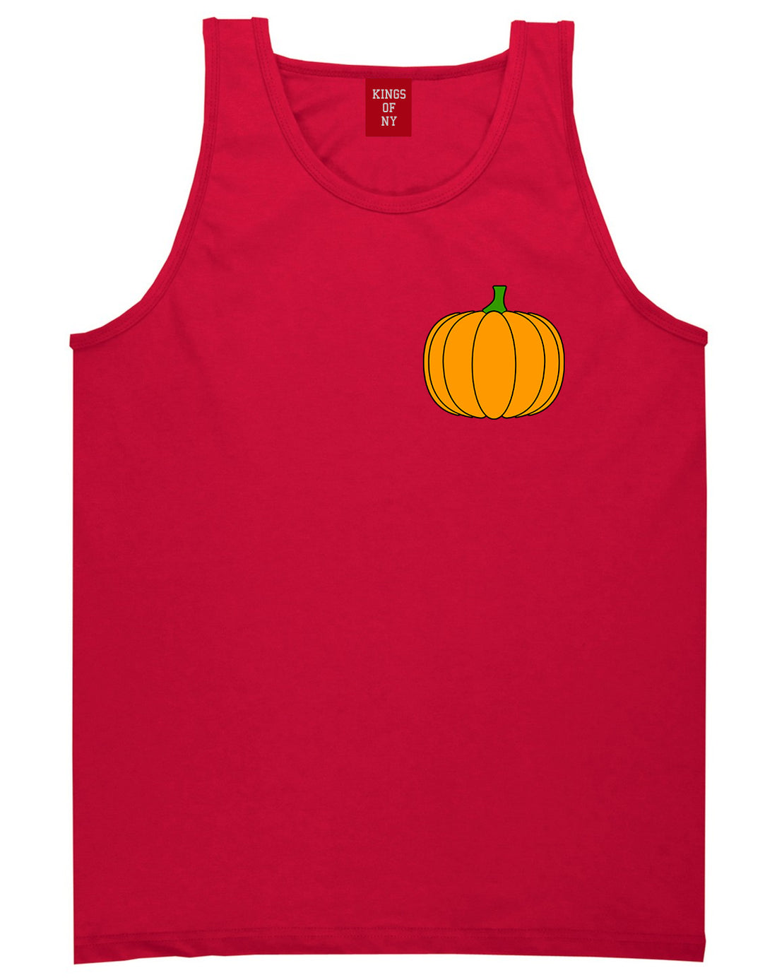Pumpkin Fall Chest Mens Tank Top T-Shirt Red