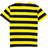 Purple And Gold Striped Mens Short Sleeve Rugby Shirt Back