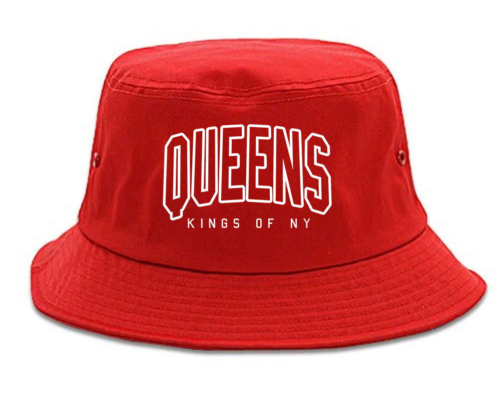 Queens Blue Orange Mens Bucket Hat Red